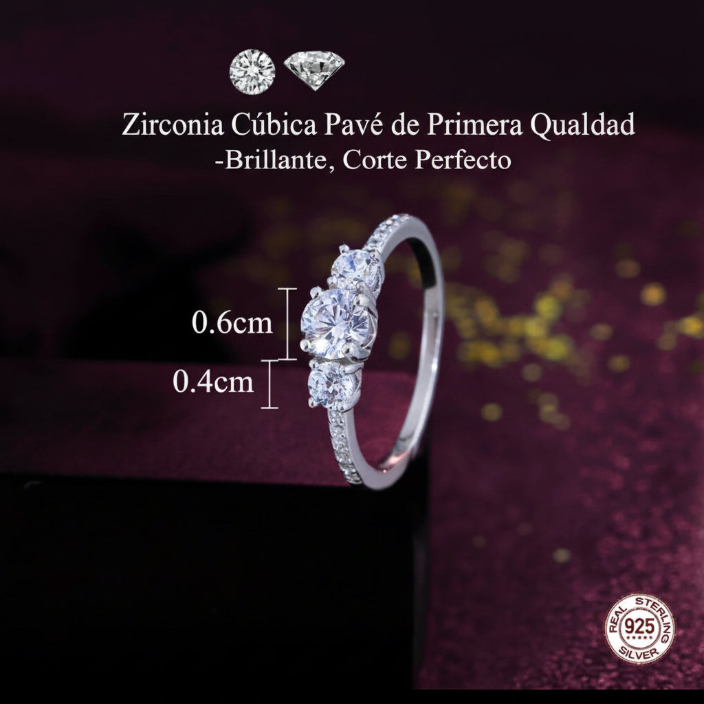 R071 Anillo Plata 925  esmeralda zirconia