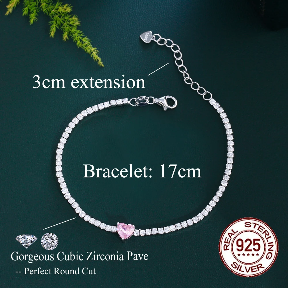 017 pulsera de plata 925 estilo tenis