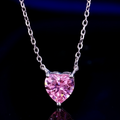 T029 collar de plata  S925 CORAZON ROSADO