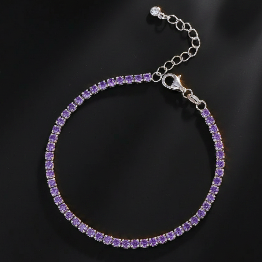 031  pulsera  tenis de plata con piedra circonia
