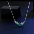 T023 collar de plata S925 es esmeralda colombiana