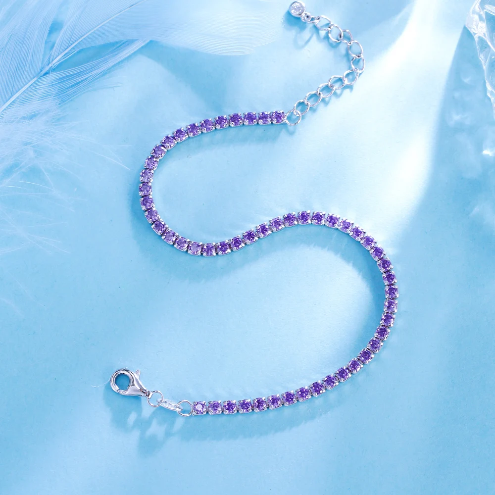 031  pulsera  tenis de plata con piedra circonia