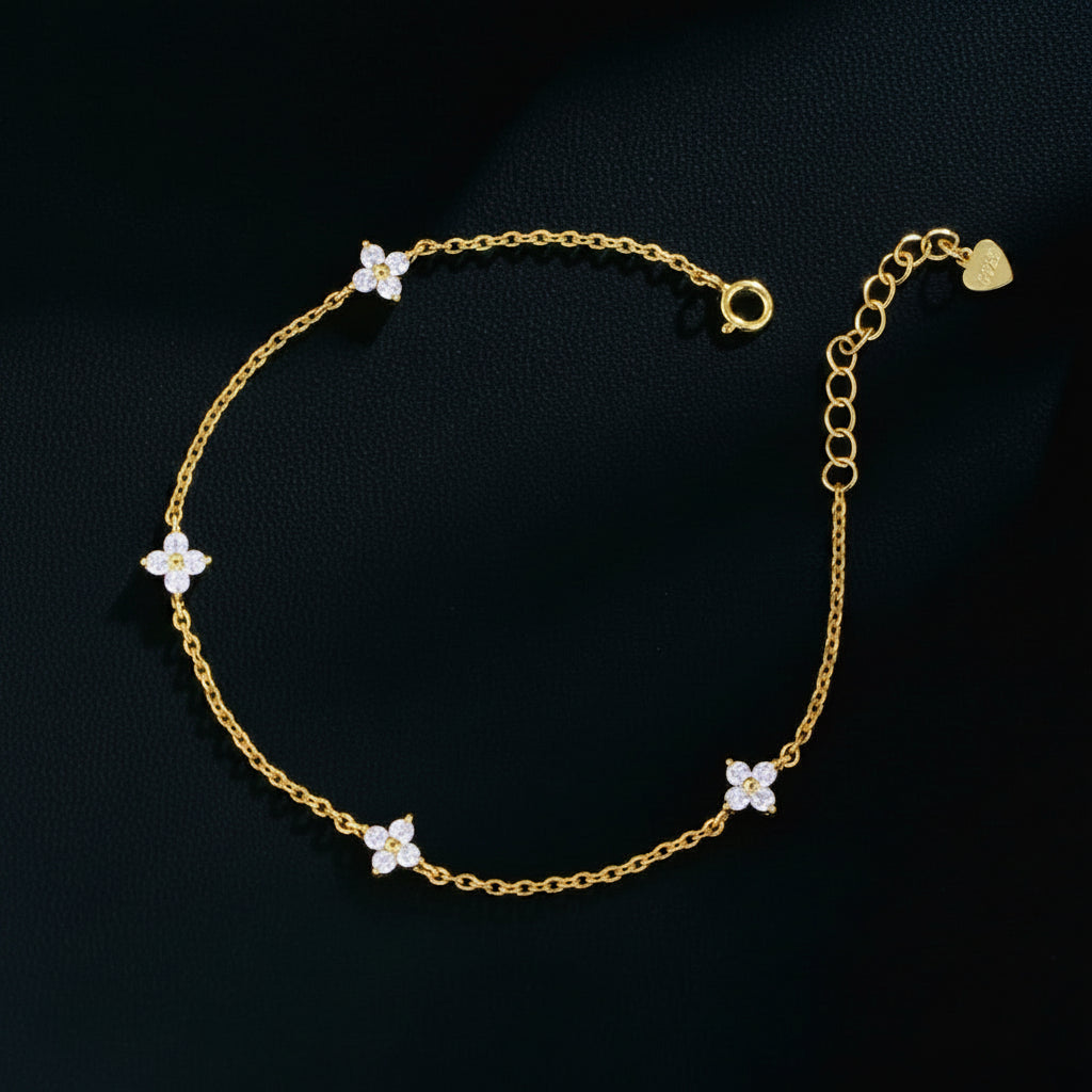 020 pulsera de plata enchapada oro ,