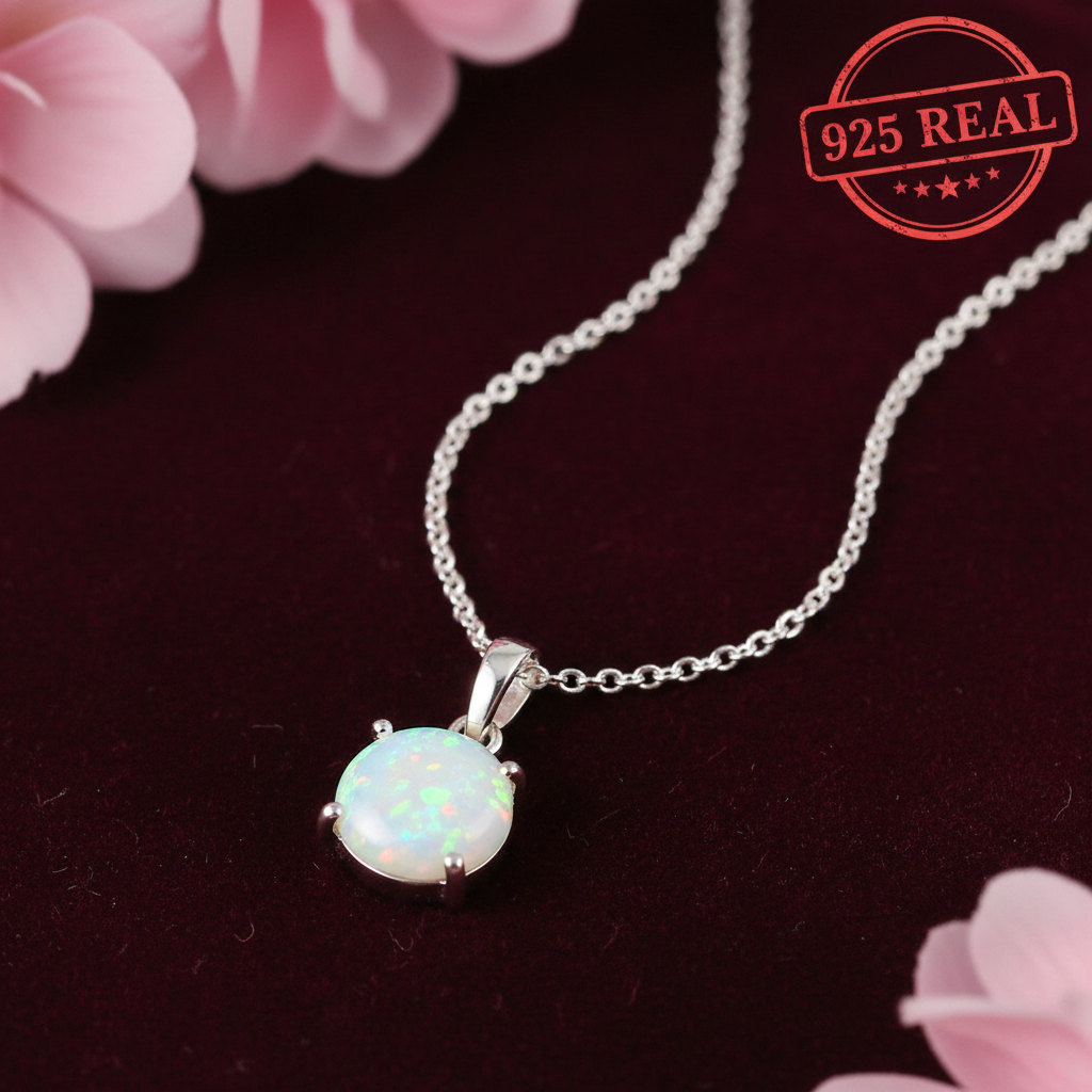 T040 collar de plata  925 con OPALO claro