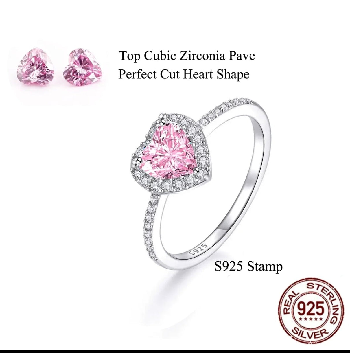 R082 Anillo plata 925 Corazón