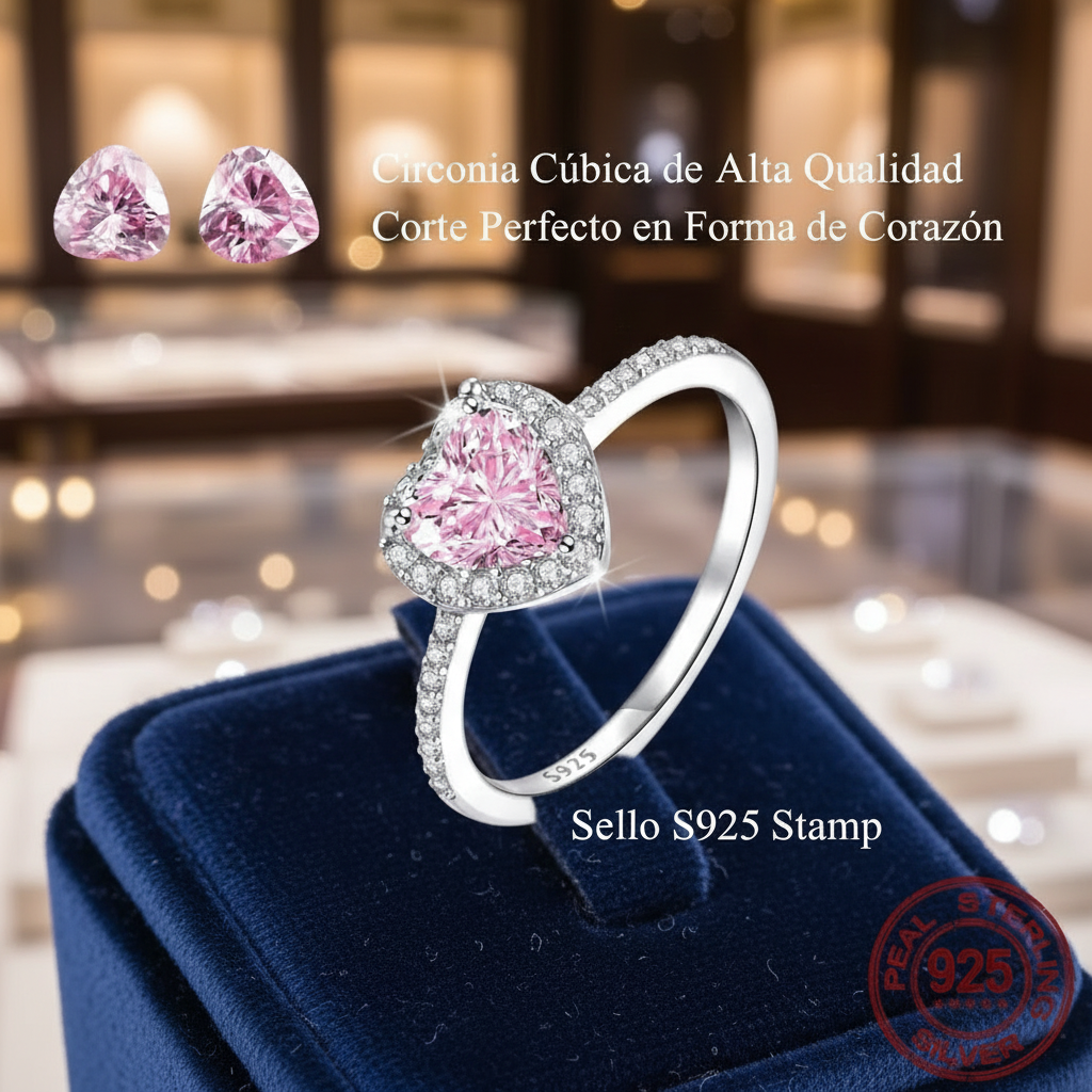 R082 Anillo plata 925 Corazón