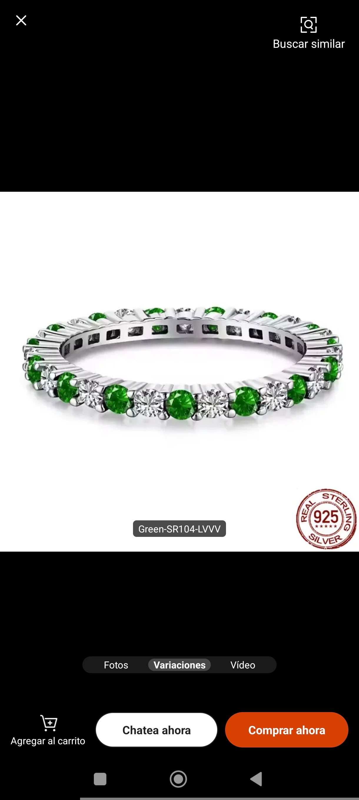R104  Anillo plata