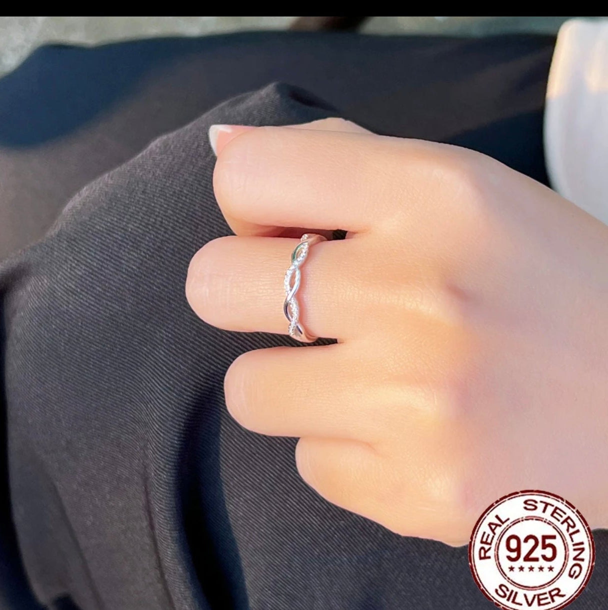 R032 Anillo Plata 925  talla única