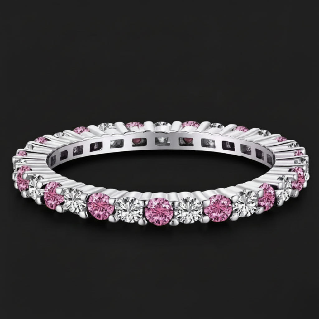 R104  Anillo plata rosado