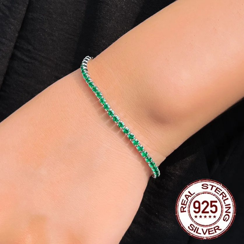 032 pulsera tenis  de plata