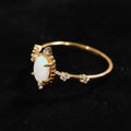R075 Anillo plata enchapado oro con Ópalo