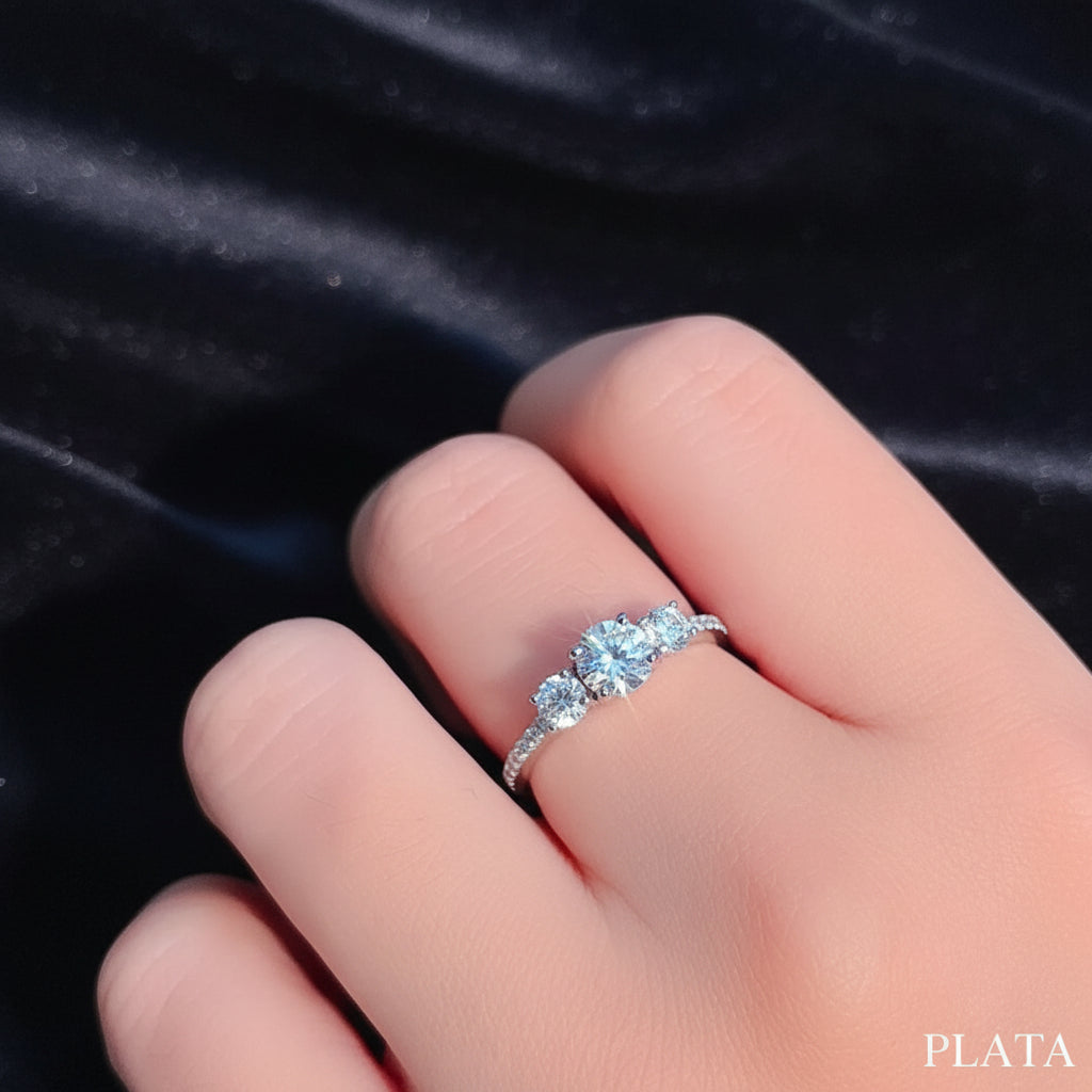 R071 Anillo Plata 925  esmeralda zirconia