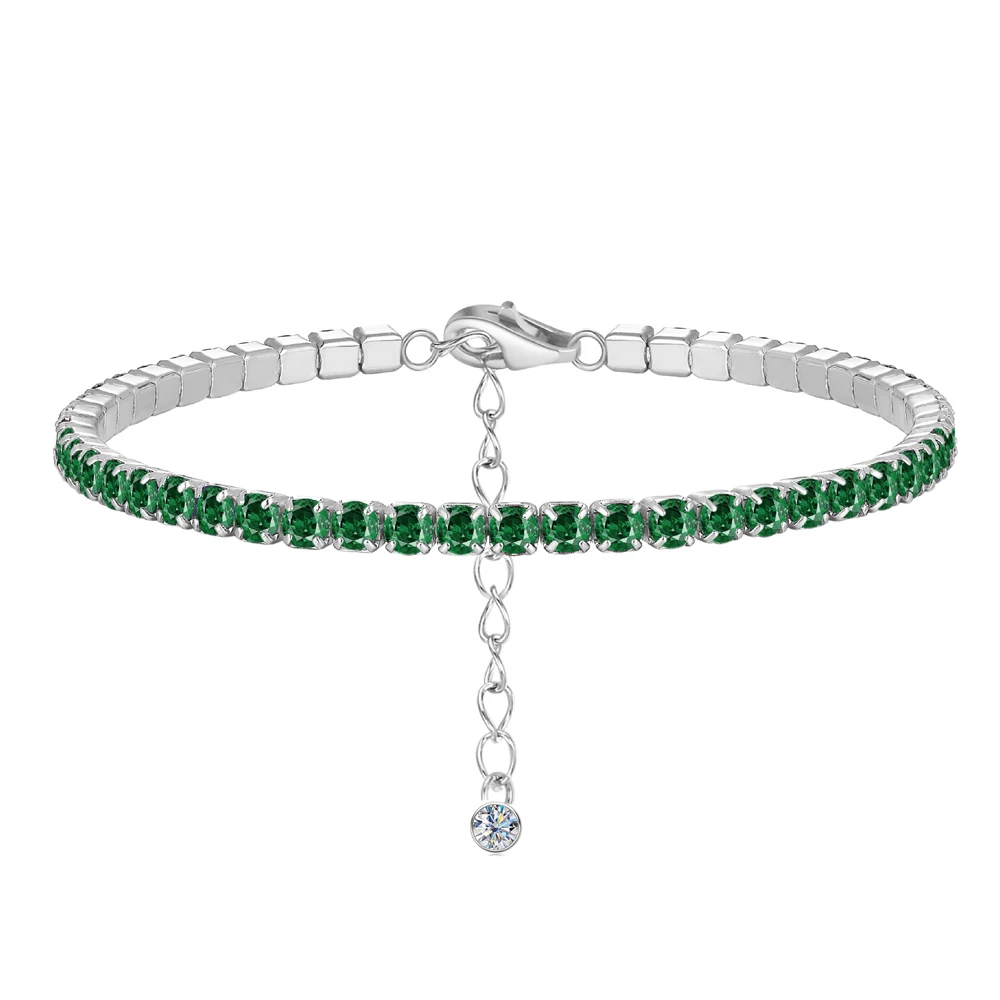 032 pulsera tenis  de plata