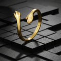 R025 Anillo Plata 925 talla única baño de oro 18k