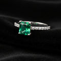 R097F anillo plata  Esmeralda Sintética Zirconia