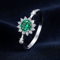 R063 Anillo plata 925. Zirconia-Esmeralda lab